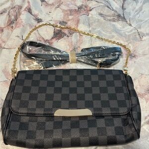 Checkered Black Crossbody Bag
